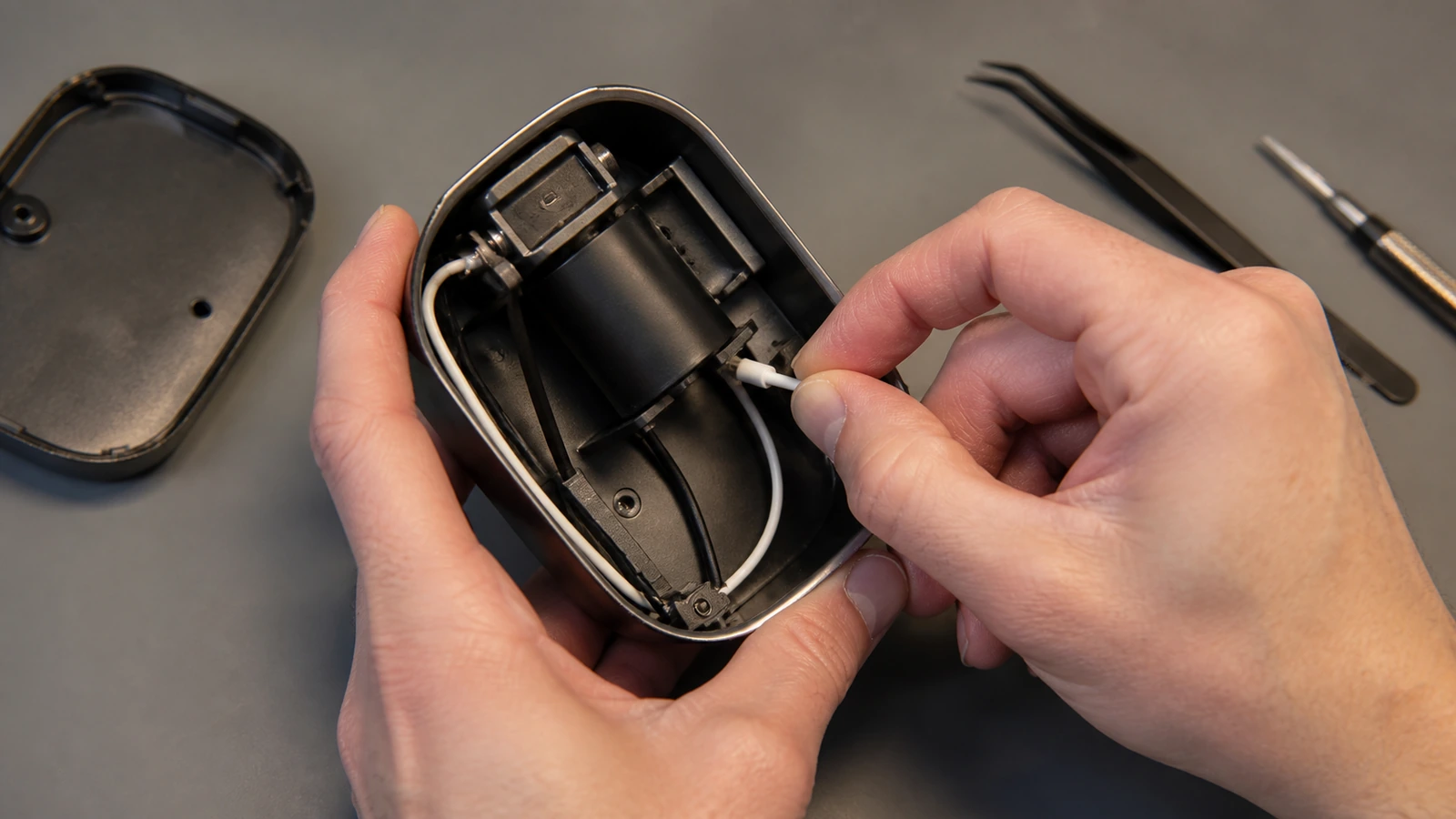 Maintaining Small Electronic Mechanisms Safely — editorial photograph 3